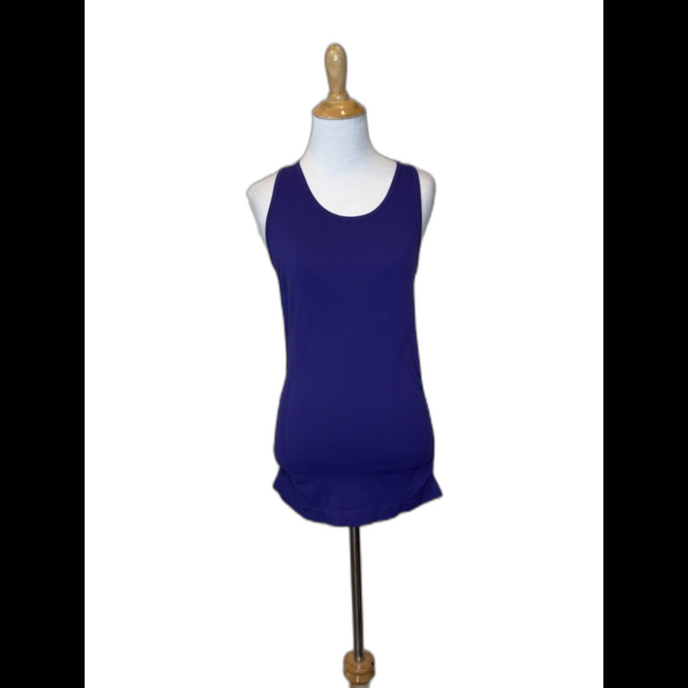 Athleta Purple Racerback Athletic Tank Top Shirred Sides Banded Hem Women Sz XS